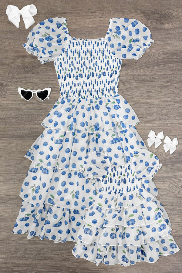 Mom & Me - Blueberry Ruffle Dress | Sparkle in Pink
