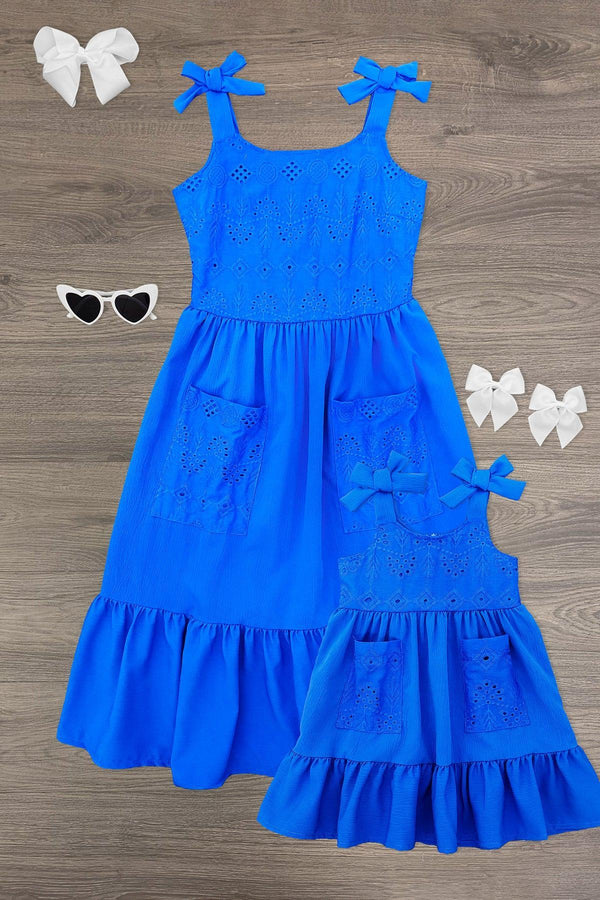 Mom & Me - Blue Eyelet Tank Dress | Sparkle in Pink