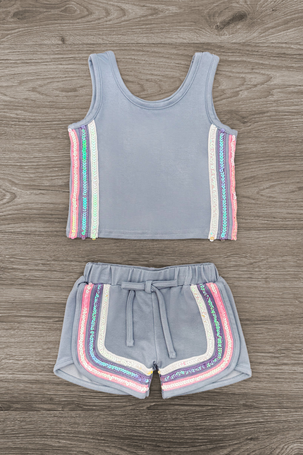 Blue Sequin Short Set | Sparkle in Pink
