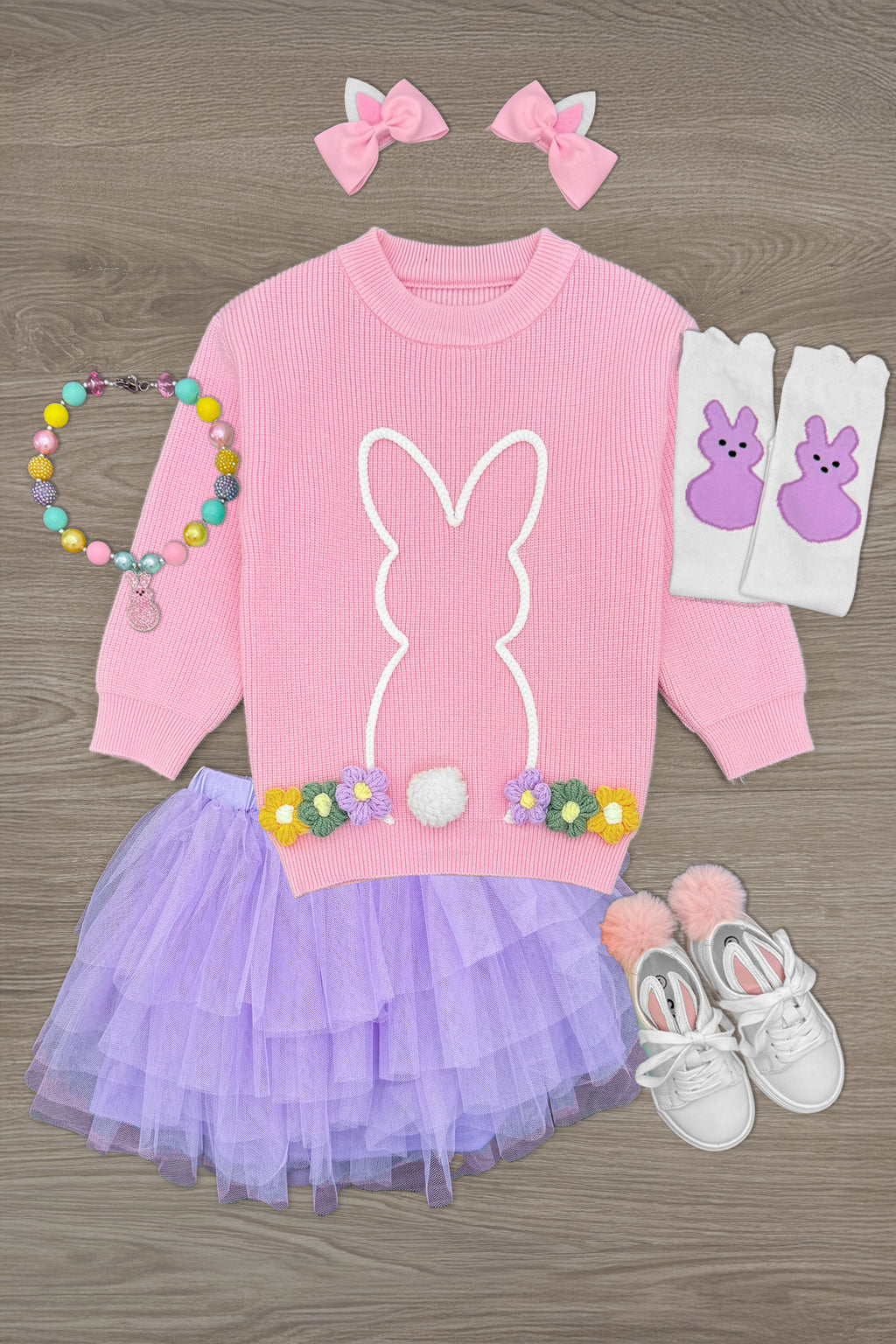 Knit Bunny Sweater Tutu Skirt Set | Sparkle in Pink
