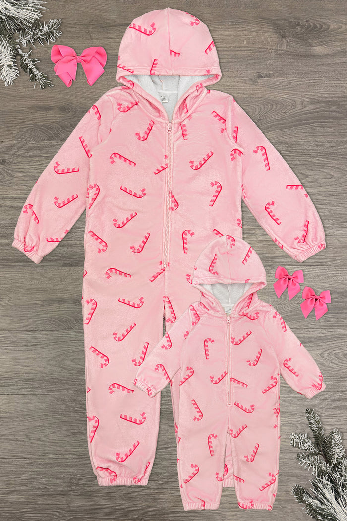 Mom & Me - Pink Candy Cane Onesie Pajamas | Sparkle in Pink