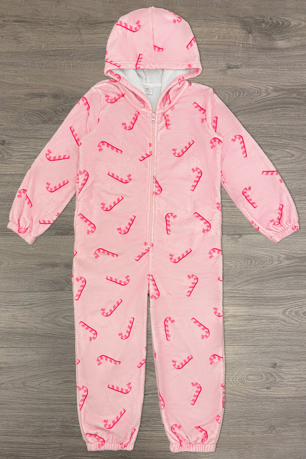 Mom & Me - Pink Candy Cane Onesie Pajamas