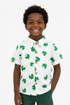 White Shamrock Button Down Top