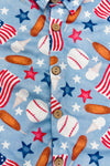 American Summer Baseball Button Down | Sparkle in Pink