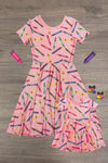 Mom & Me - Pink Glitter Crayon Dress | Sparkle in Pink