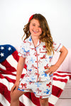 Mom & Me - Patriotic Bow Waffle Knit Pajamas
