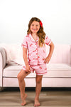 Mom & Me - Pink Cherry Waffle Knit Pajamas