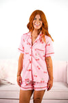 Mom & Me - Pink Cherry Waffle Knit Pajamas