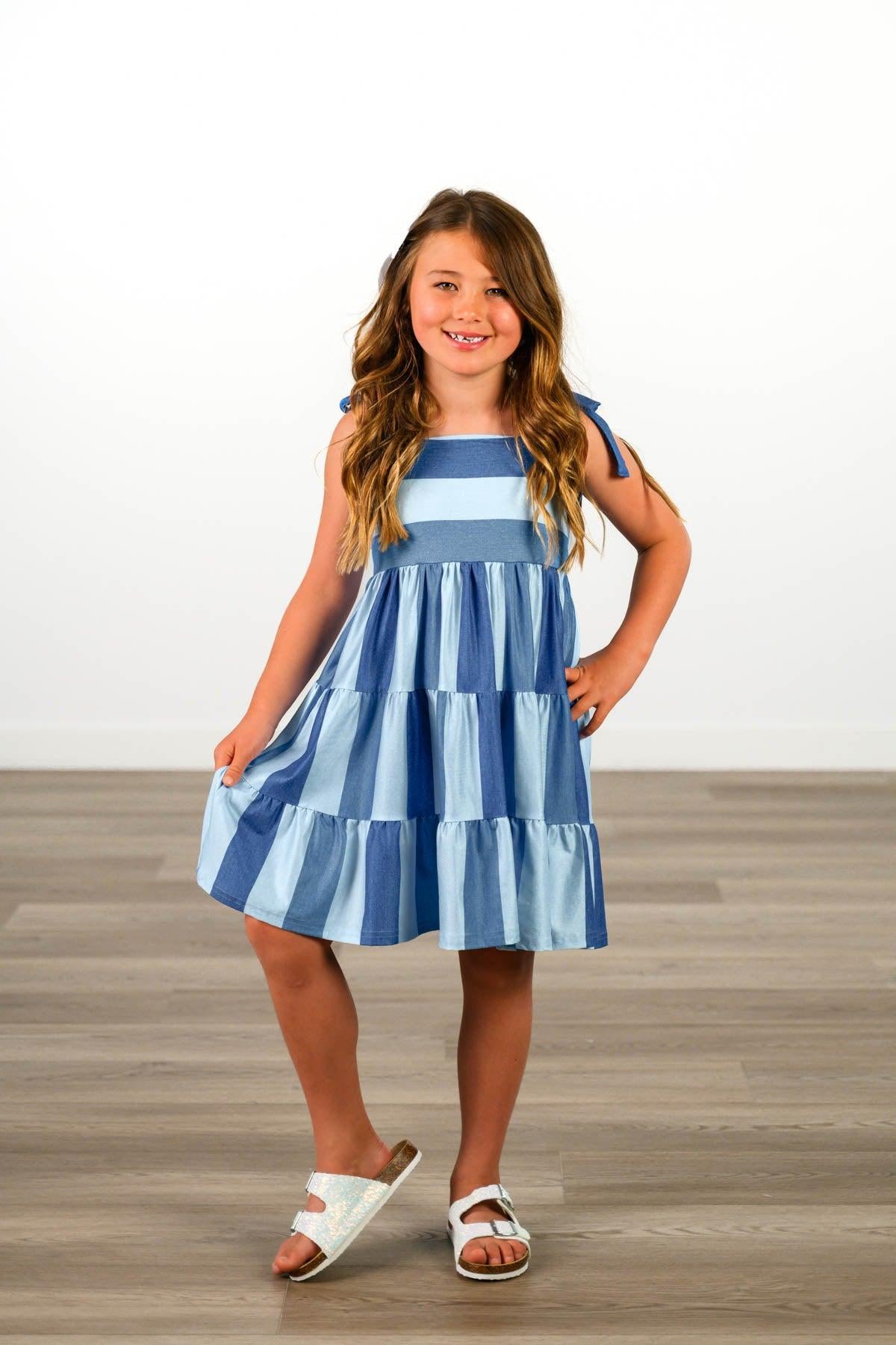 Mom & Me - Faux Denim Patch Dress
