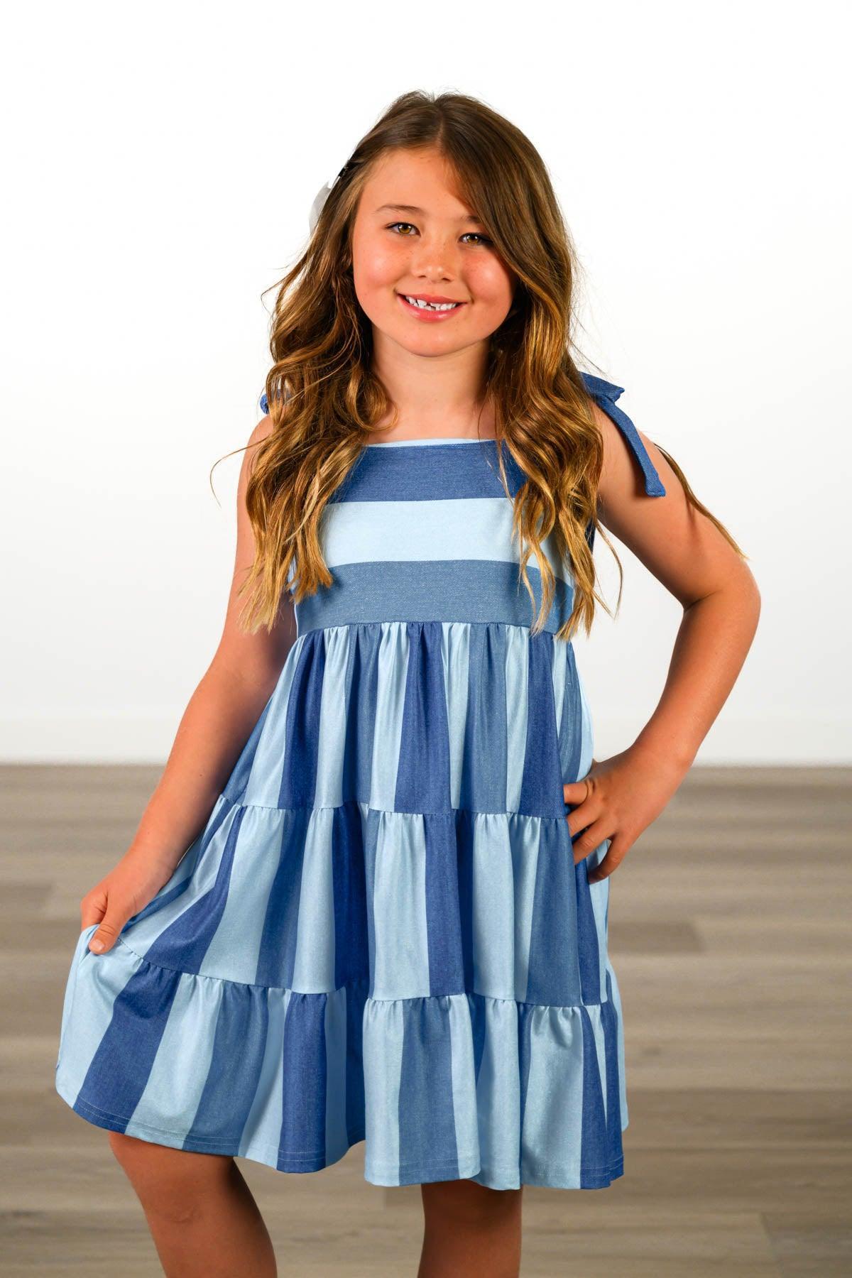 Mom & Me - Faux Denim Patch Dress