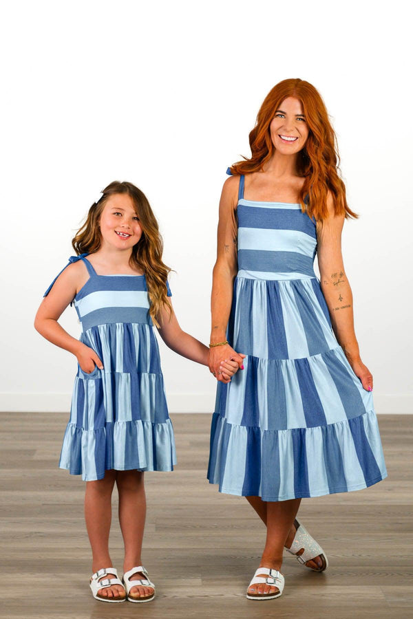 Mom & Me - Faux Denim Patch Dress