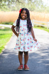 American Flag & Flowers Stripe Dress | Sparkle in Pink