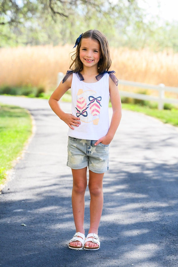Cowgirl Bow Denim Short Set | Sparkle in Pink