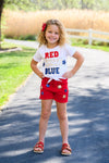"Red, White, Blue" Red Denim Short Set | Sparkle in Pink