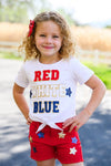 "Red, White, Blue" Red Denim Short Set | Sparkle in Pink