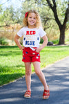 "Red, White, Blue" Red Denim Short Set | Sparkle in Pink