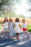 "Red, White, Blue" Red Denim Short Set | Sparkle in Pink