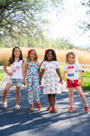 Cowgirl Bow Denim Short Set | Sparkle in Pink