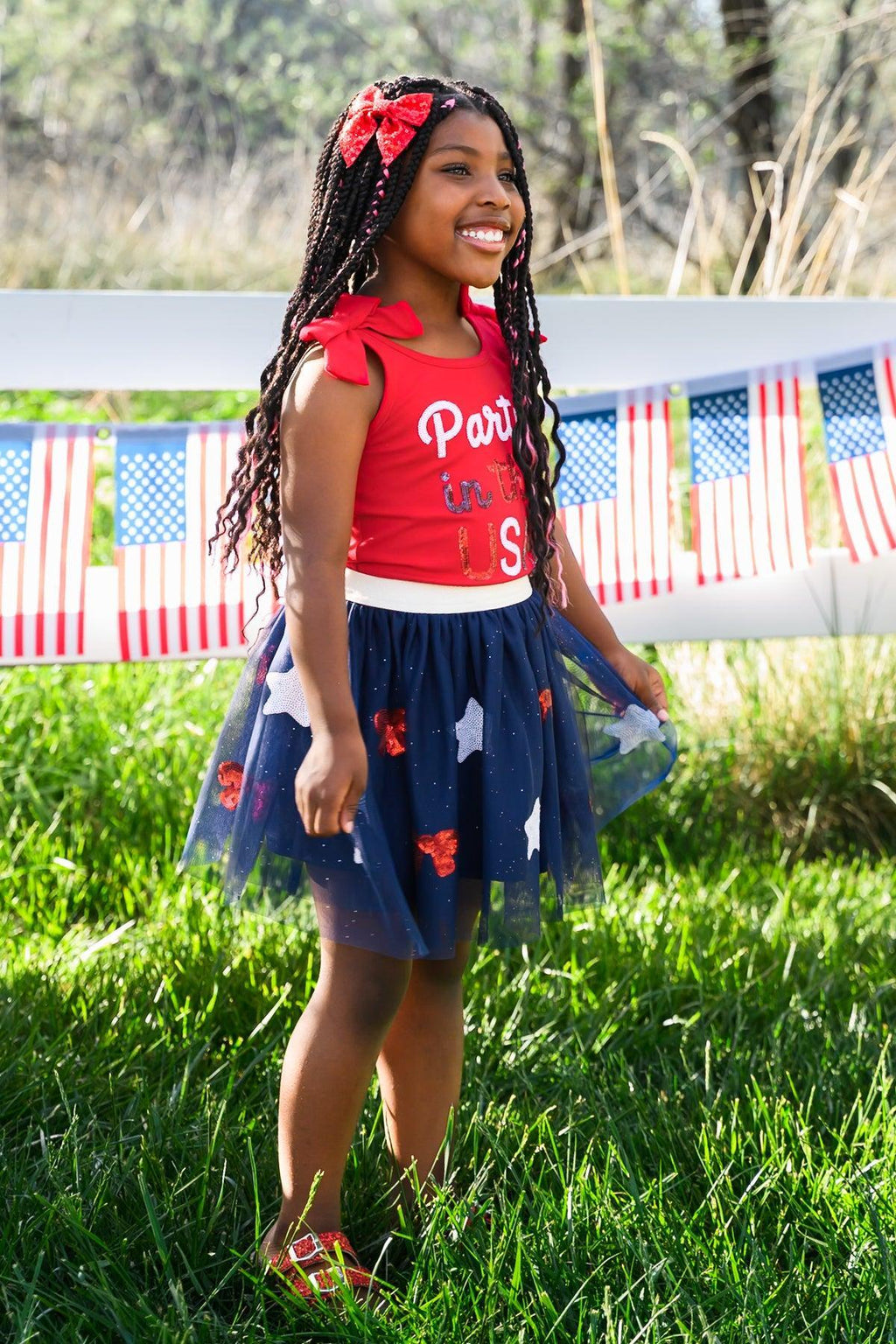 "Party In The USA" Skirt Set | Sparkle in Pink