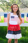 American Flag Sequin Skirt Set
