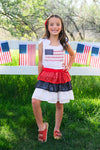 American Flag Sequin Skirt Set