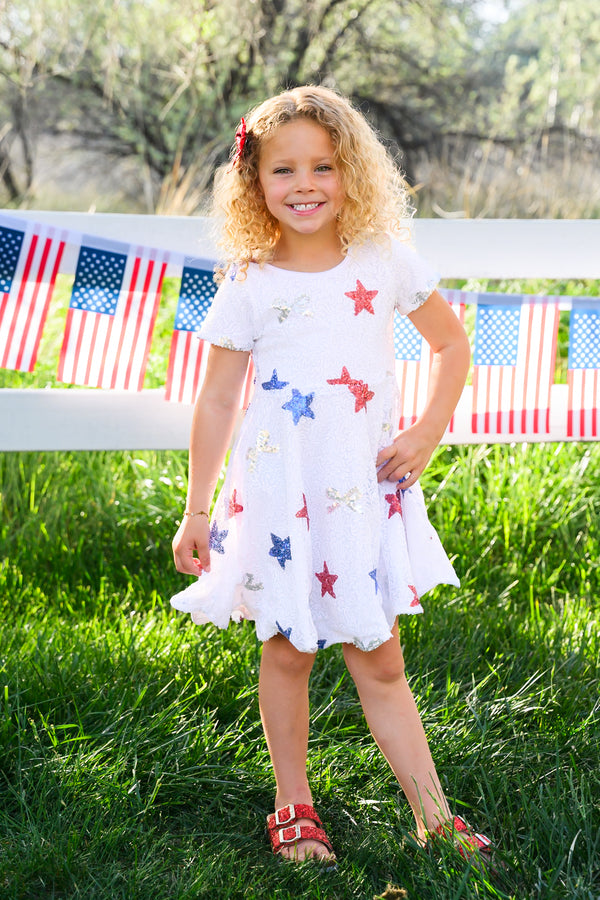 Sequin Bows & Stars Dress