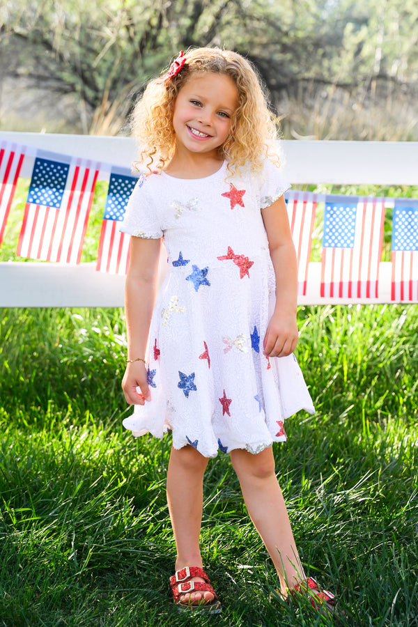 Sequin Bows & Stars Dress