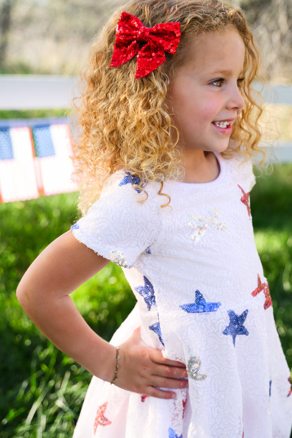 Sequin Bows & Stars Dress