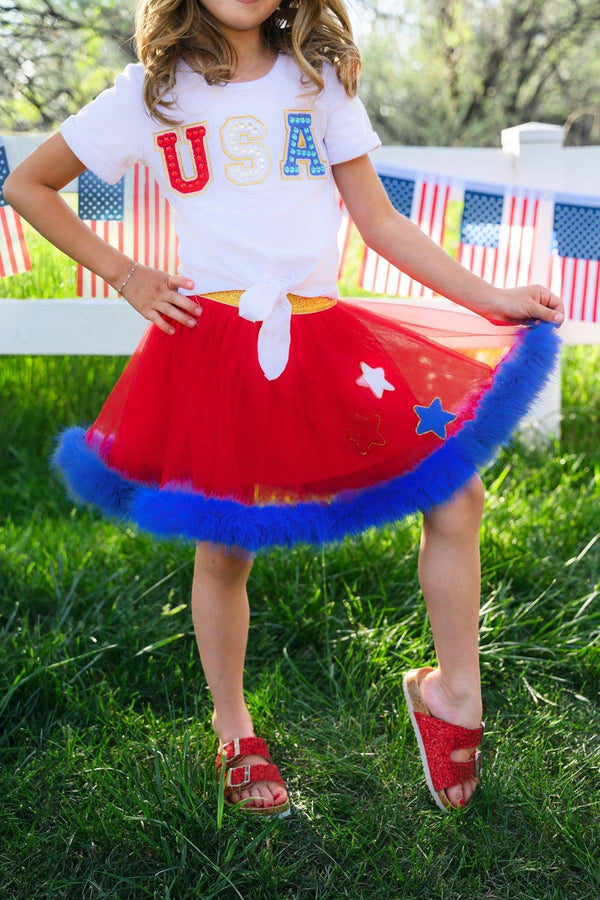 "USA" Tutu Skirt Set | Sparkle in Pink