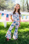 USA Bell Bottom Jumpsuit | Sparkle in Pink