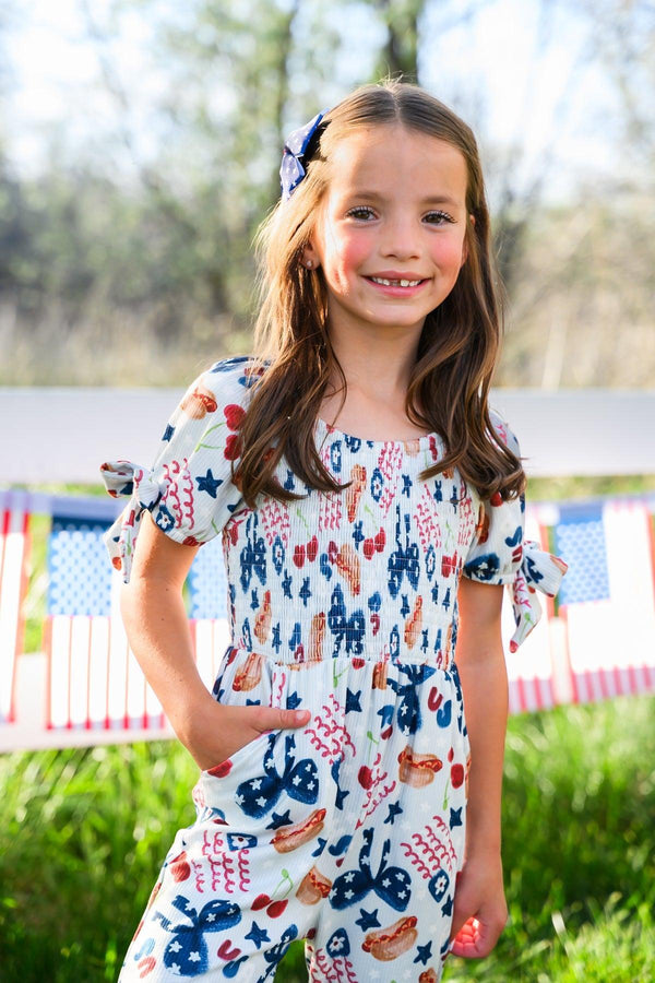 USA Bell Bottom Jumpsuit | Sparkle in Pink
