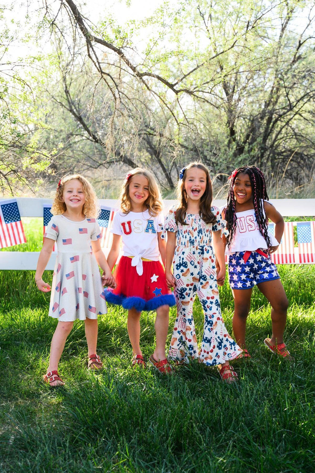USA Bell Bottom Jumpsuit | Sparkle in Pink
