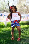 "USA" Tank Sequin Short Set | Sparkle in Pink