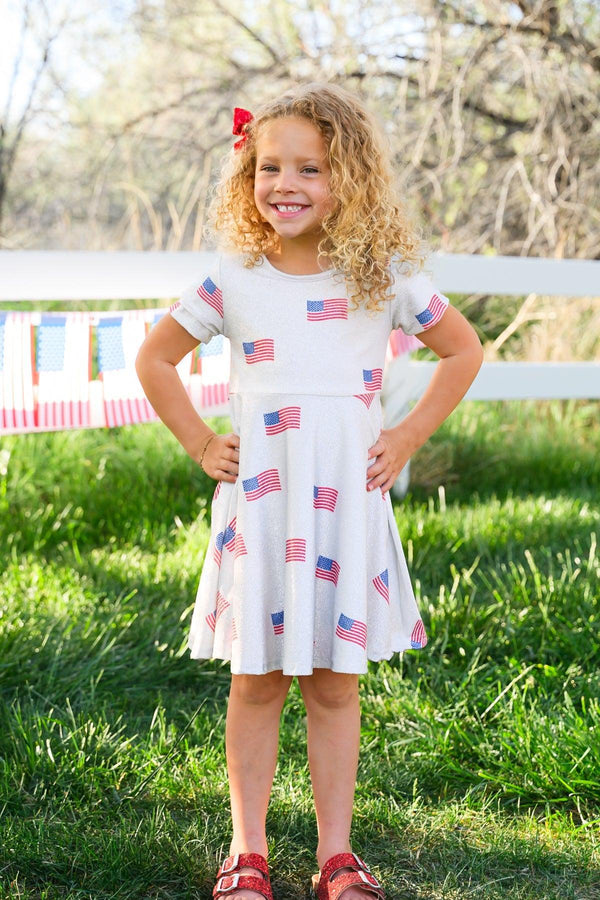 American Flag Glitter Dress