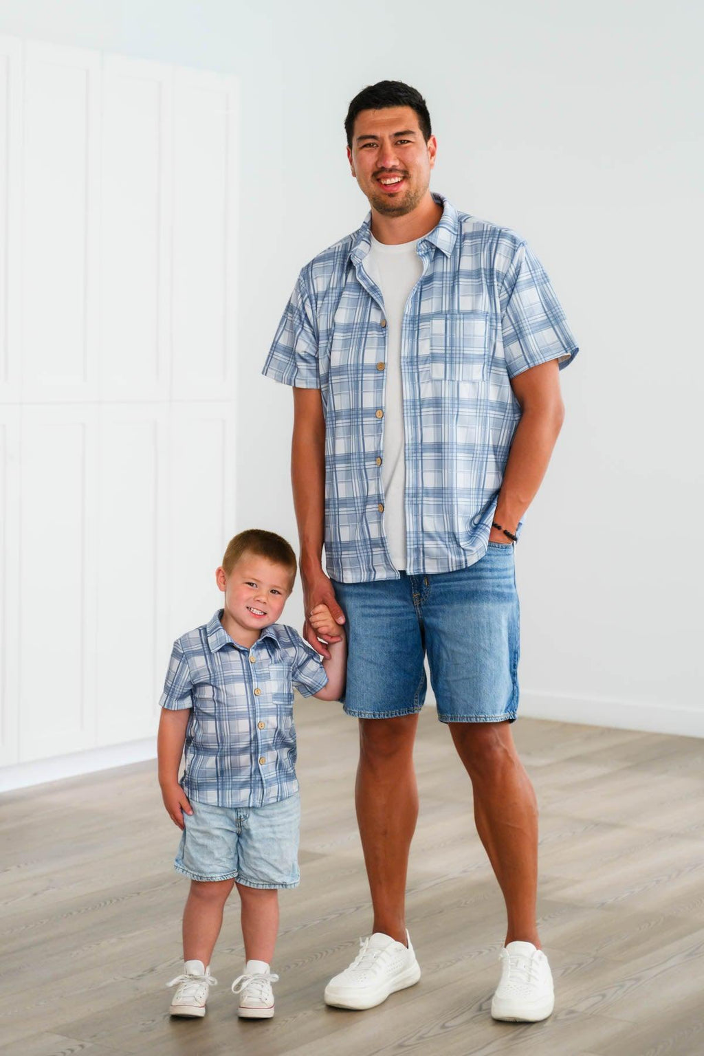 Blue Plaid Family Set | Sparkle in Pink
