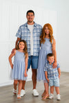 Blue Plaid Family Set | Sparkle in Pink