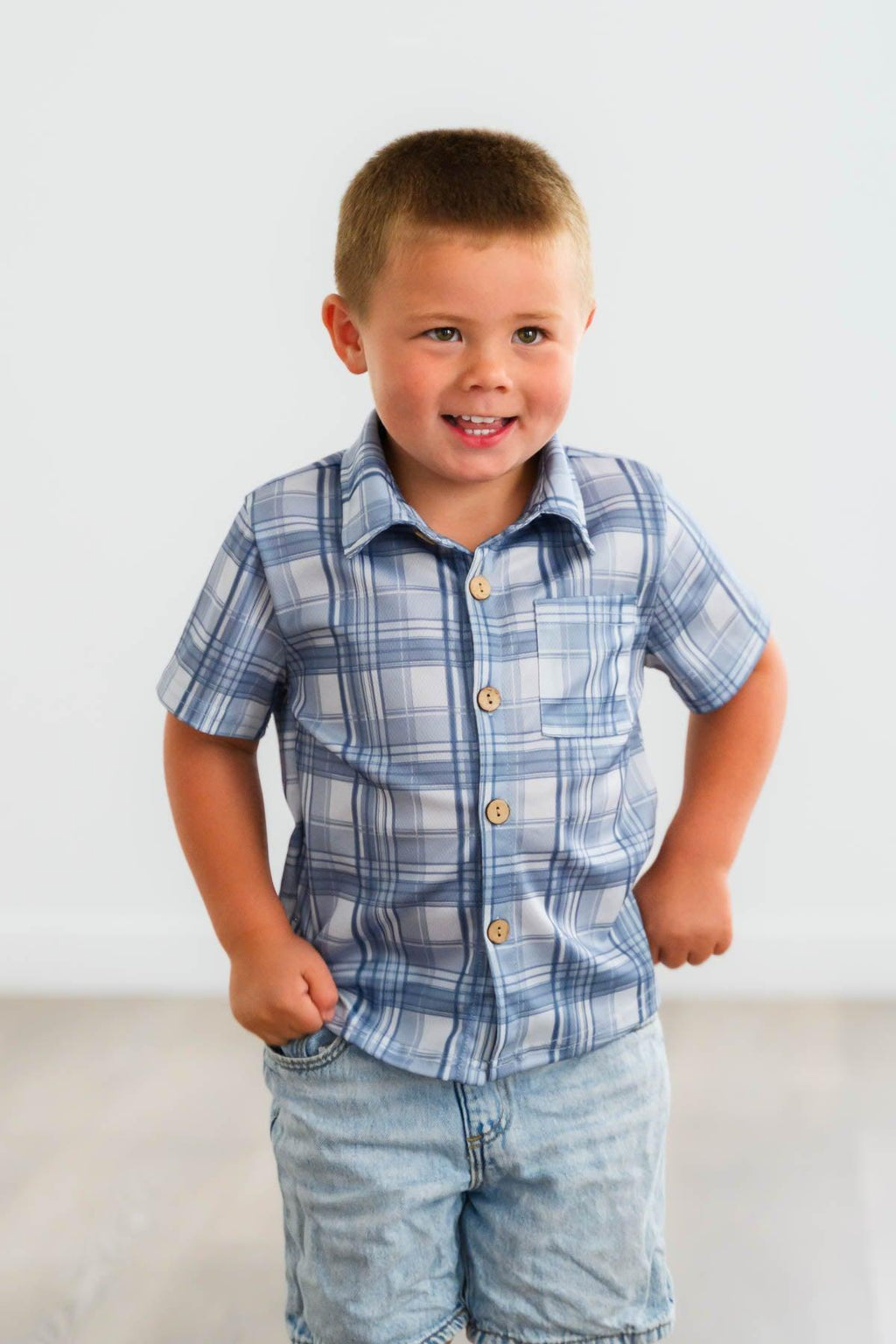 Blue Plaid Family Set | Sparkle in Pink
