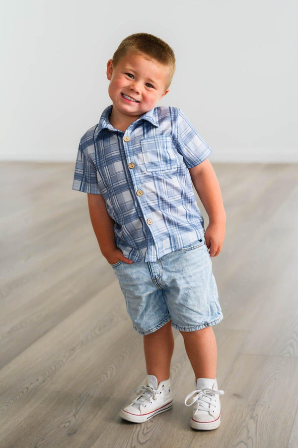 Blue Plaid Family Set | Sparkle in Pink