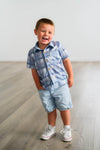 Blue Plaid Family Set | Sparkle in Pink