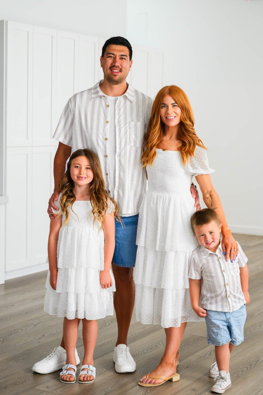 White Stripe Family Set | Sparkle in Pink