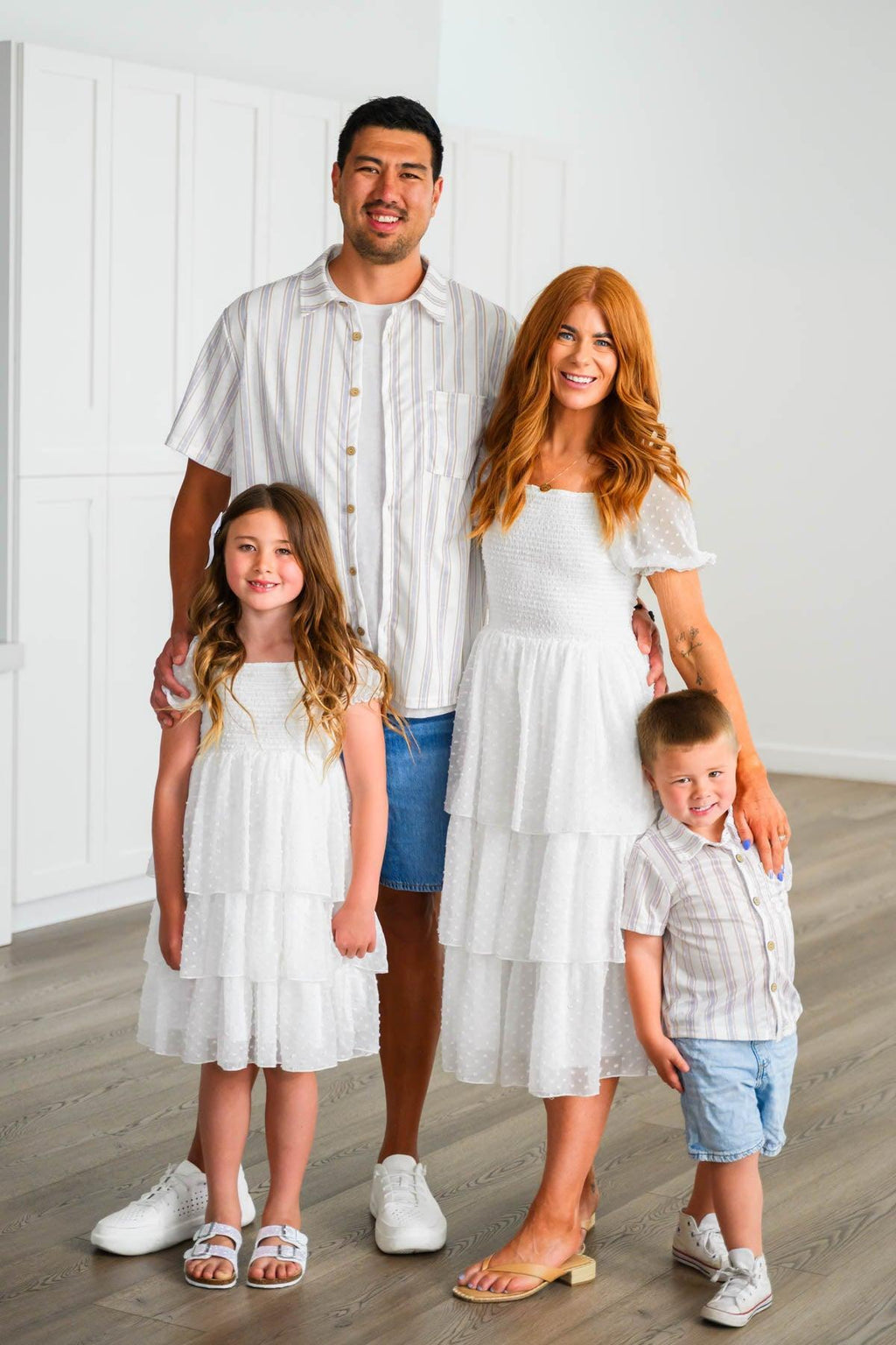 White Stripe Family Set | Sparkle in Pink