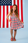 Red, White & Blue Plaid Family Set | Sparkle in Pink