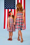 Red, White & Blue Plaid Family Set | Sparkle in Pink
