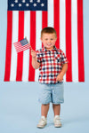 Red, White & Blue Plaid Family Set | Sparkle in Pink
