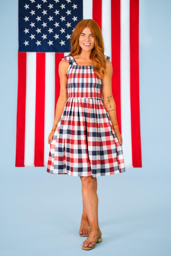 Red, White & Blue Plaid Family Set MOM-2X-FAMILY