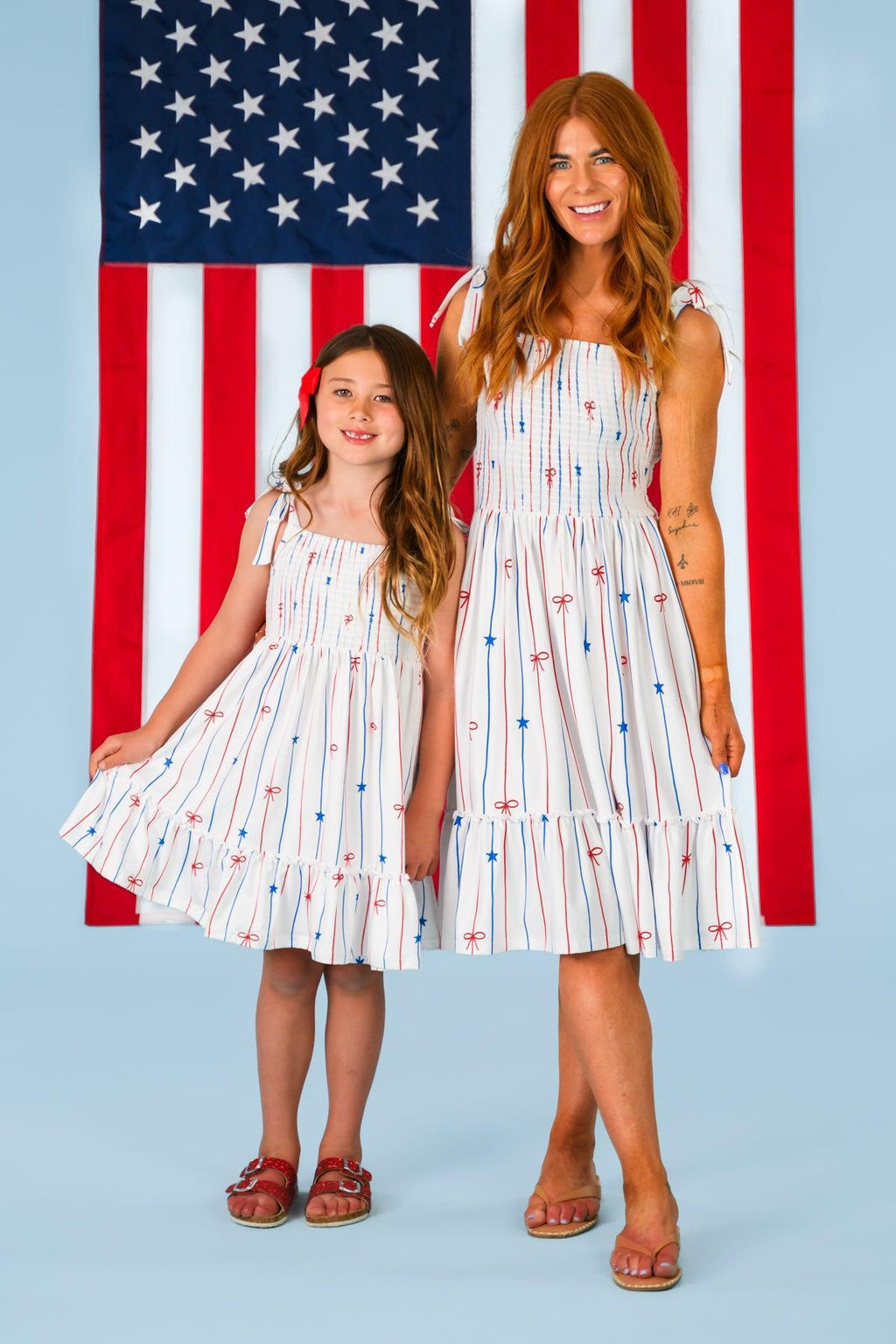 Mom & Me - Stars & Bows Stripe Dress | Sparkle in Pink