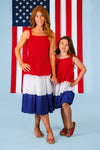 Mom & Me - Red, White & Blue Ruffle Dress | Sparkle in Pink