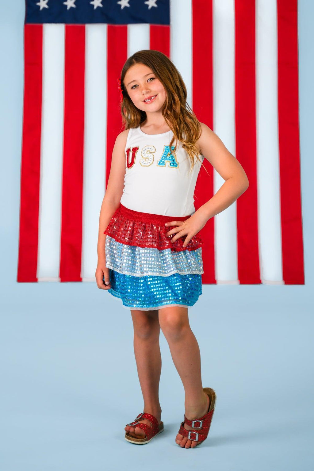 Mom & Me - "USA" Top & Skirt Set | Sparkle in Pink