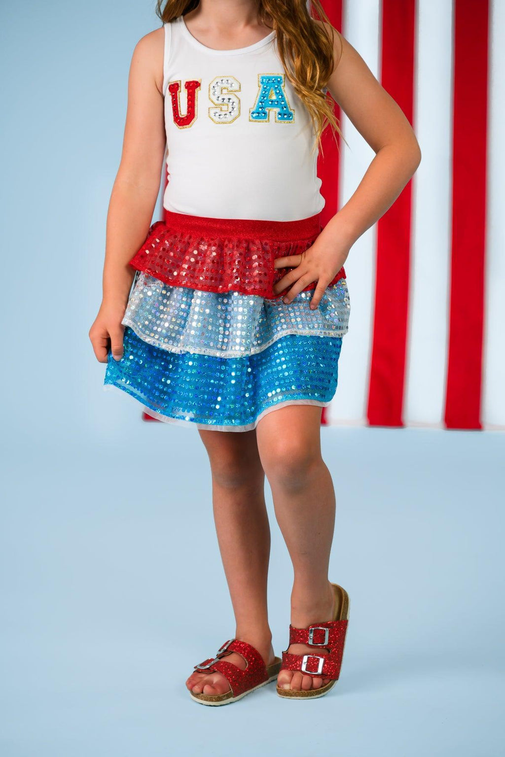 Mom & Me - "USA" Top & Skirt Set | Sparkle in Pink