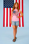 Mom & Me - Pink Flag Sweater Vest | Sparkle in Pink